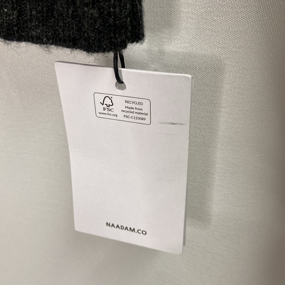 Naadam Wool Cashmere Fisherman Layered Sweater Smoke Black Size XS or S NWT - Picture 7 of 7